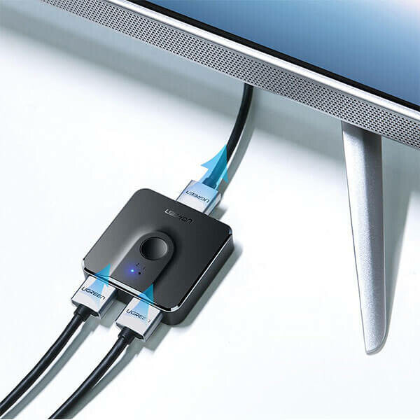 SWITCH video Ugreen, "CM217" 4K la 60Hz bi-directional, 2 x HDMI switch and HDMI splitter , negru, "50966" - 6957303859665