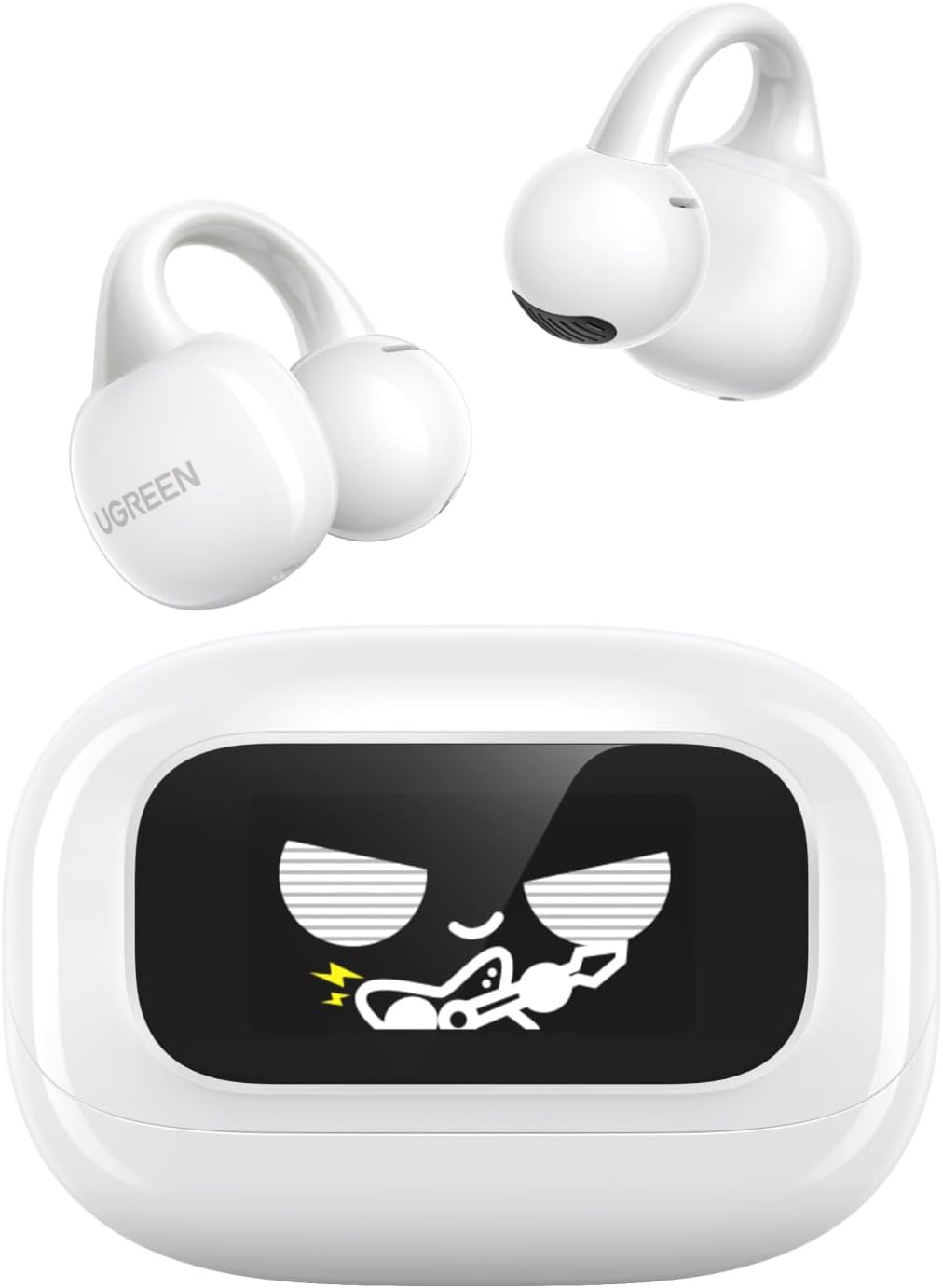 CASTI Ugreen, "WS208", TWS, Bluetooth 5.4, ANC, HiTune ClipBuds, 30 ore durata viata baterie, ecran tactil, alb, "55136"