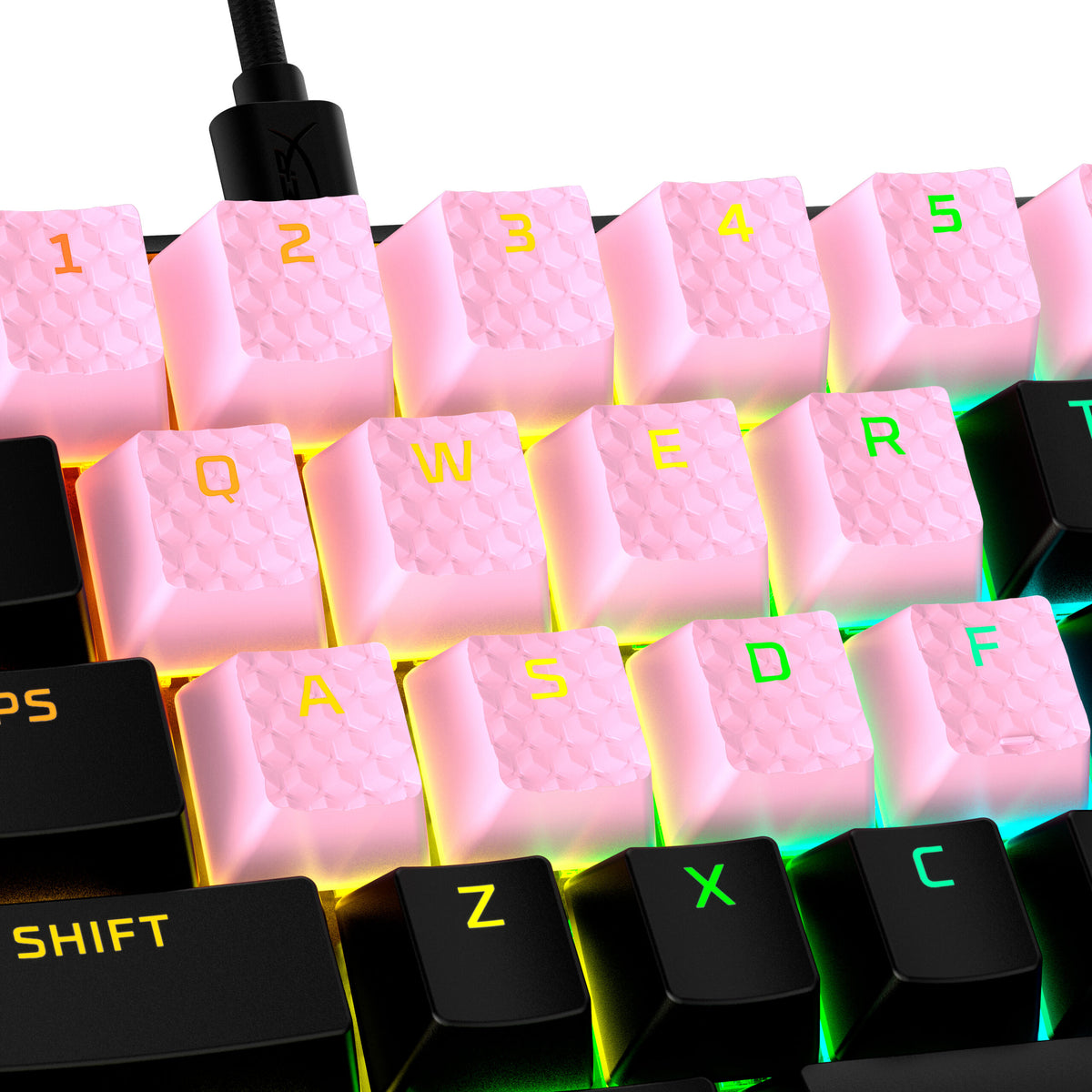 HP Tastatură Gaming Keycaps Full set, HyperX Pudding, US Layout, Pink 