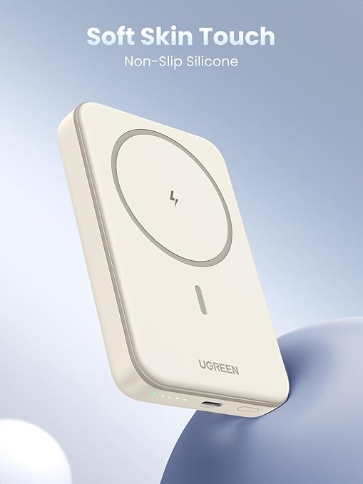 POWER BANK Ugreen "PB561" Magnetic Wireless, 10000mAh, 20W, 1 x USB Type-C output/input, 15W wireless charging, alb, "25208" - 6941876222087
