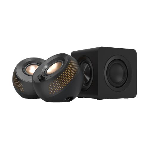 CREATIVE PEBBLE X Plus USB-C 2.1 Speakers w/Bluetooth 5.3, RGB Lighting, Aux, black "51MF0495AA000" – Boxe