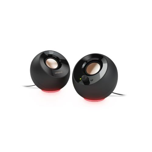 CREATIVE PEBBLE SE USB-C 2.0 Speakers w/Bluetooth 5.3, RGB Lighting, Aux, black "51MF1725AA000" – Boxe