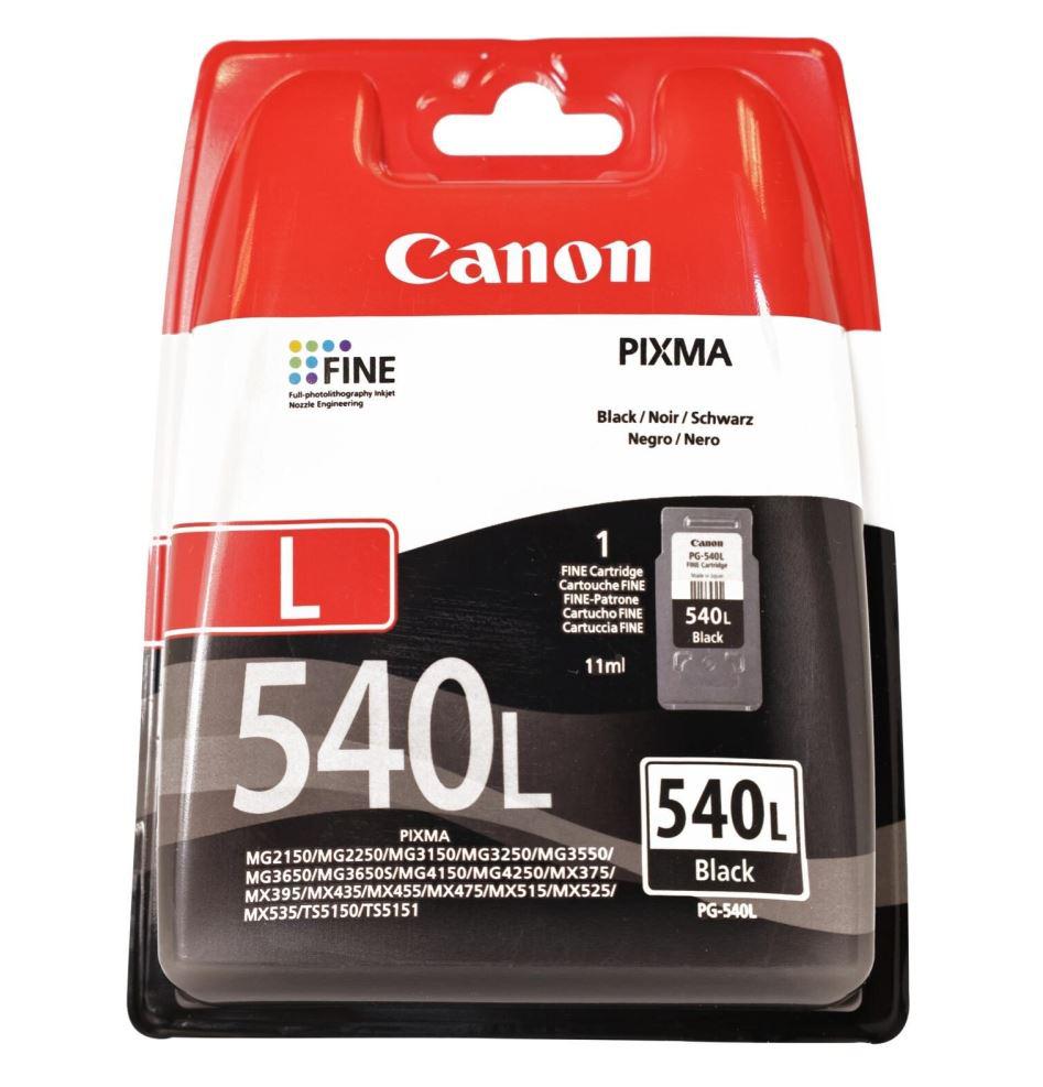 Cartus Cerneala Original Canon Black, PG-540 L , pentru Pixma MG2150|MG2250|MG3150|MG3250|MG3550|MG3650|MG4150|MG4250|MX375|MX395|MX435|MX455|MX475, 11ml, "5224B011AA"