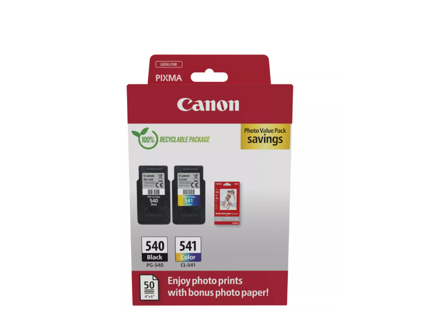 Combo-Pack Original Canon Black/Color, PG-540/CL-541 VALUE-PACK, pentru Pixma MG2150|MG2250|MG3150|MG3250|MG3550|MG3650|MG4150|MG4250|MX375|MX395|MX435|MX455|MX475,cu haretie Photo , , "5225B013AA"