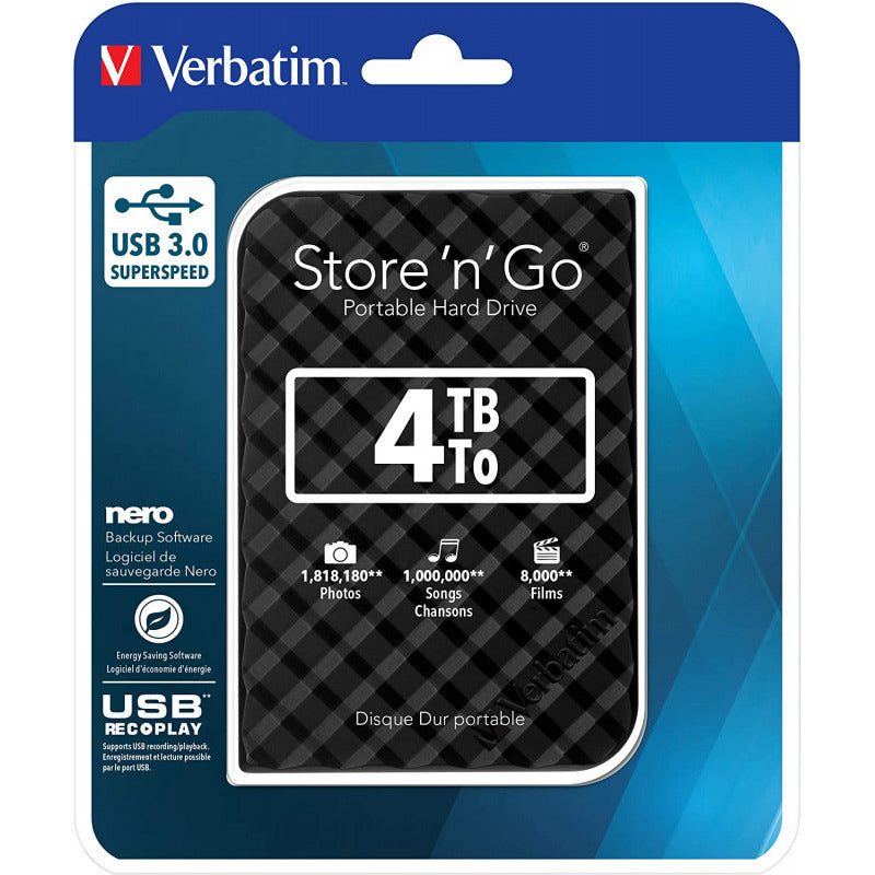 HDD extern Verbatim StoreNGo 4TB 2.5 3.0 black "53223"