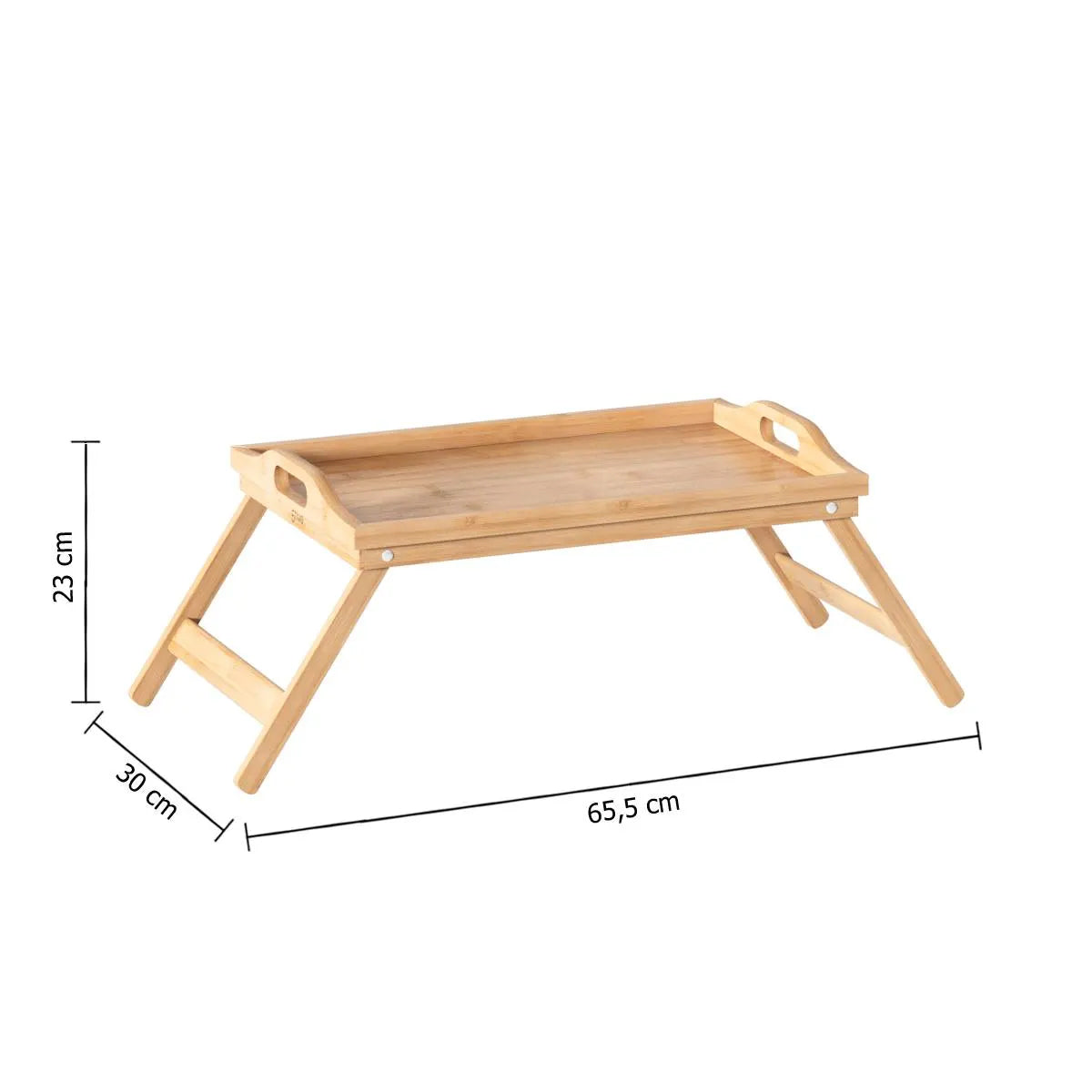 Tava mic dejun 5Five Bambou cu picioare pliabile, 50x30x22 cm, MDF si bambus, maro natur