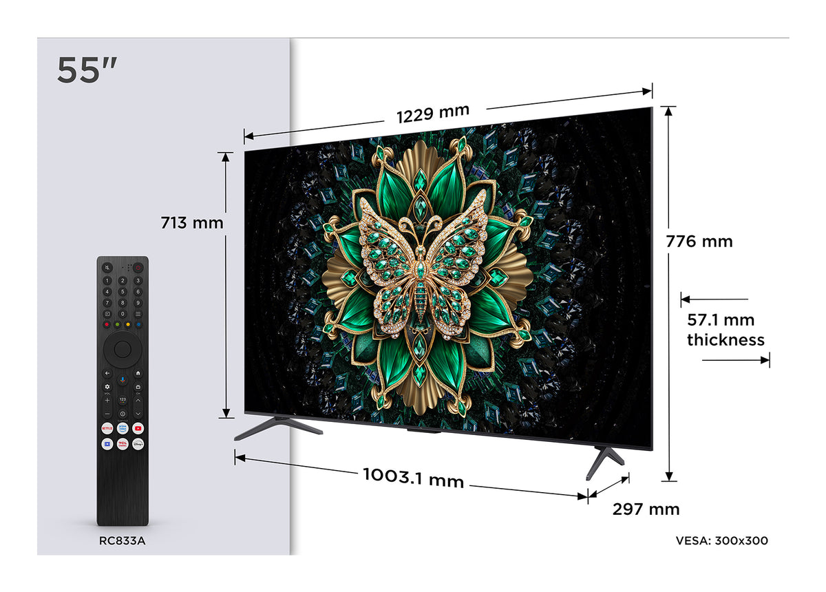 TCL Smart TV QD-MiniLED 55C6K Seria C6K 139cm 4K UHD HDR 