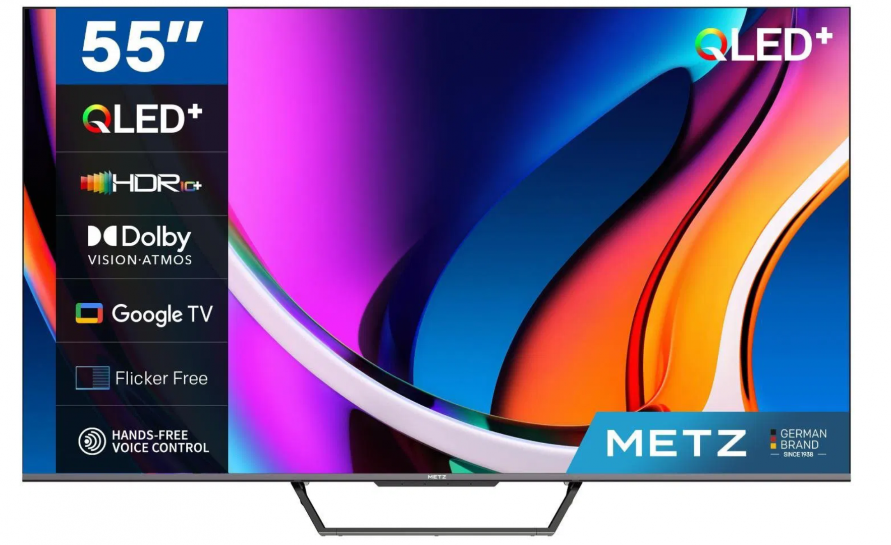 Televizor METZ QLED 55MQE7600Y, 139 cm, Smart Google TV, 4K Ultra HD, Clasa F "55MQE7600Y"