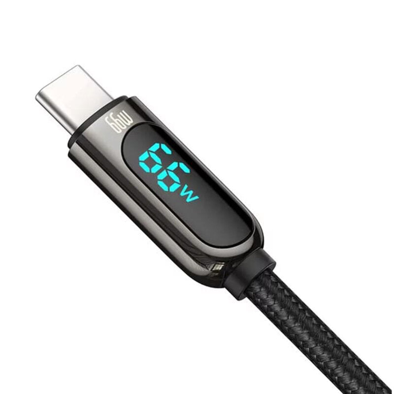 CABLU alimentare si date Baseus, Dynamic Fast Charging Data Cable pt. smartphone, USB (T) la USB Type-C (T), 66W, braided, 2m, negru, "CASX020101" (include TV 0.18lei) - 6932172600587