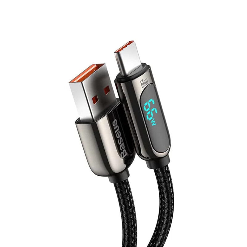 CABLU alimentare si date Baseus, Dynamic Fast Charging Data Cable pt. smartphone, USB (T) la USB Type-C (T), 66W, braided, 2m, negru, "CASX020101" (include TV 0.18lei) - 6932172600587