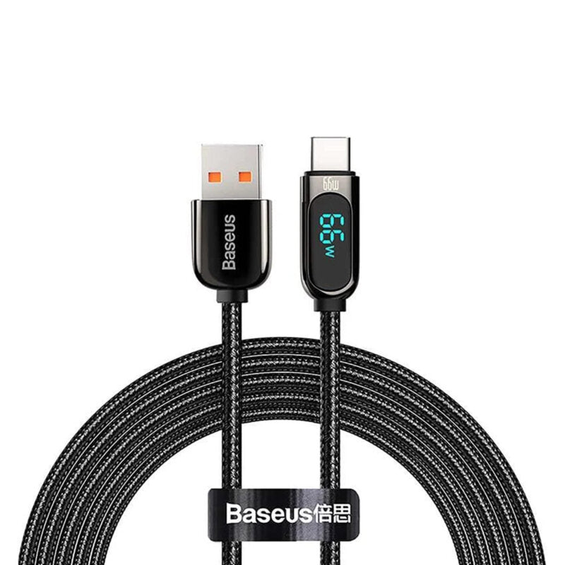 CABLU alimentare si date Baseus, Dynamic Fast Charging Data Cable pt. smartphone, USB (T) la USB Type-C (T), 66W, braided, 2m, negru, "CASX020101" (include TV 0.18lei) - 6932172600587