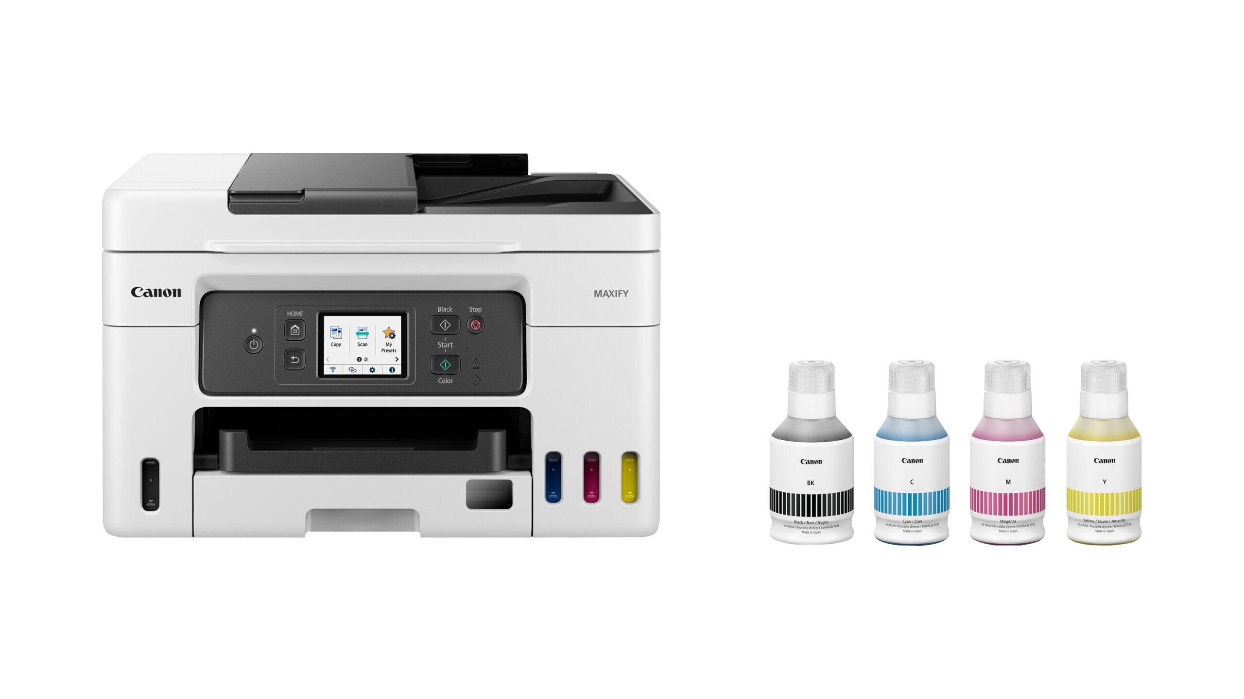 Multifunctional Inkjet CISS Color Canon GX4040, A4, Functii: Impr.|Scan.|Cop.|Cloud, Viteza de Printare Monocrom: 18ipm, Viteza de printare color: 13ipm, Conectivitate:USB|WIFI, Duplex:Da, ADF:ADF(incl.TV 11lei), 33000pag max /luna "5779C009AA"