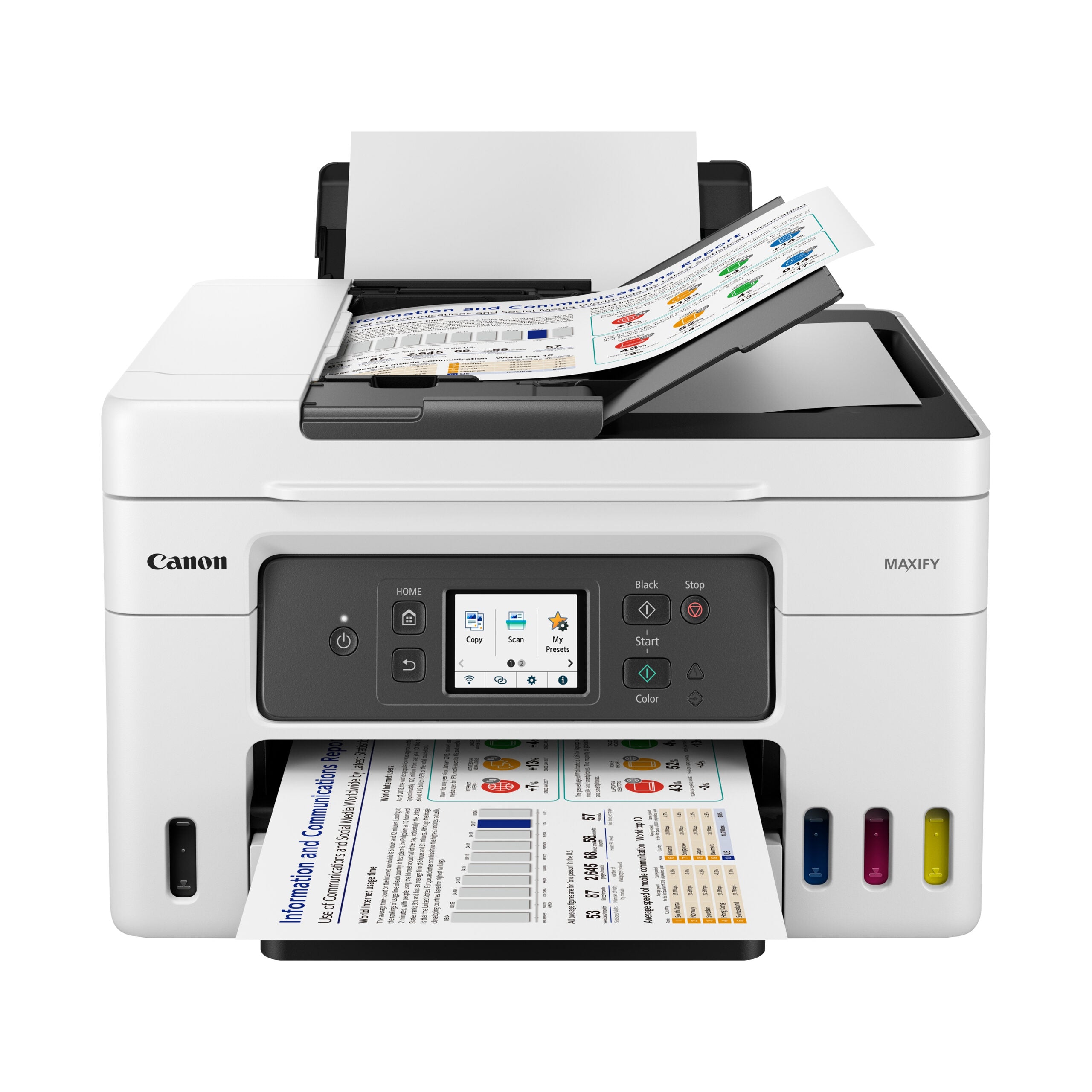 Multifunctional Inkjet CISS Color Canon GX4040, A4, Functii: Impr.|Scan.|Cop.|Cloud, Viteza de Printare Monocrom: 18ipm, Viteza de printare color: 13ipm, Conectivitate:USB|WIFI, Duplex:Da, ADF:ADF(incl.TV 11lei), 33000pag max /luna "5779C009AA"