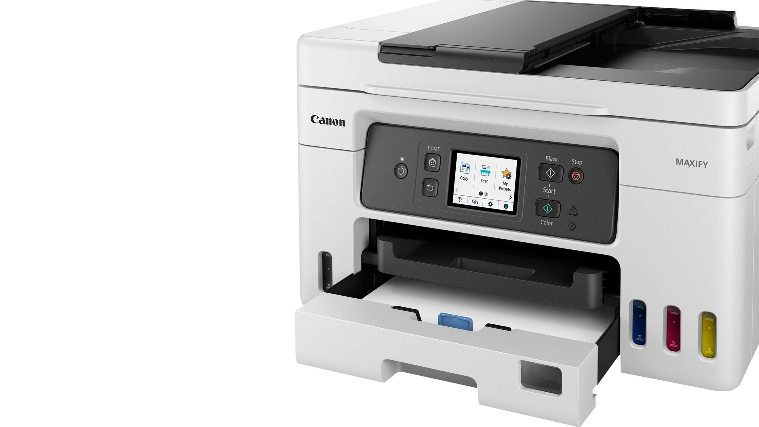 Multifunctional Inkjet CISS Color Canon GX4040, A4, Functii: Impr.|Scan.|Cop.|Cloud, Viteza de Printare Monocrom: 18ipm, Viteza de printare color: 13ipm, Conectivitate:USB|WIFI, Duplex:Da, ADF:ADF(incl.TV 11lei), 33000pag max /luna "5779C009AA"