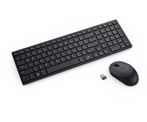 Dell Pro Compact Silent Keyboard and Mouse - KM555 - US International (QWERTY) 