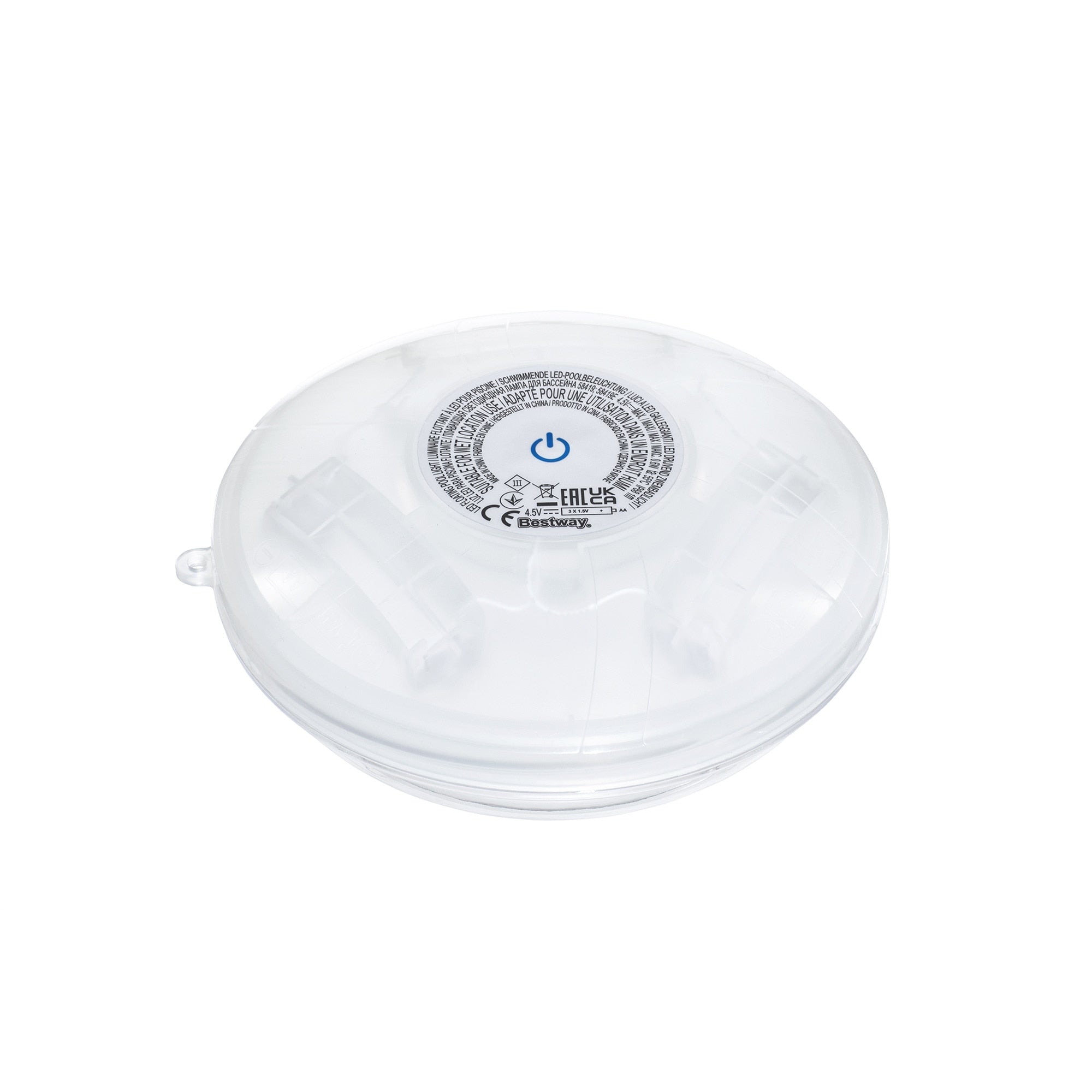 Lampa plutitoare cu LED pentru piscina Bestway FloatBright, 4 culori, 7 moduri, functionare cu 3 baterii AA