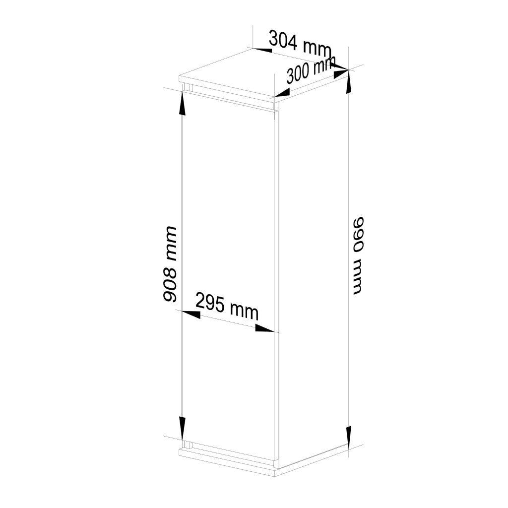 Dulap suspendat, cu usa si 3 rafturi interioare, PAL 16 mm, 30x30x99 cm, stejar sonoma si alb