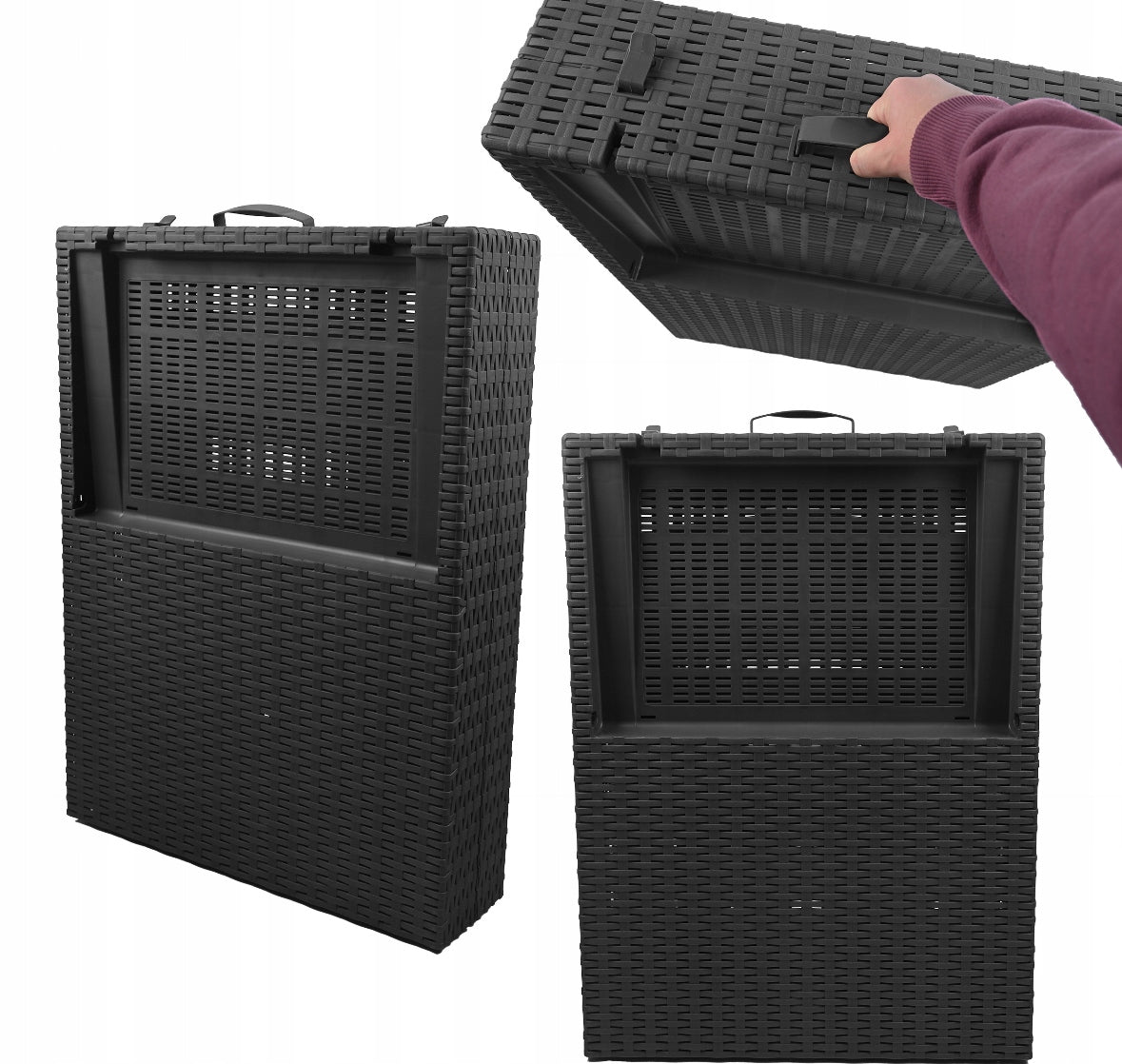 Sezlong pliabil tip valiza, 3 pozitii reglare, structura usoara pentru transport, 186x60x30 cm, gri