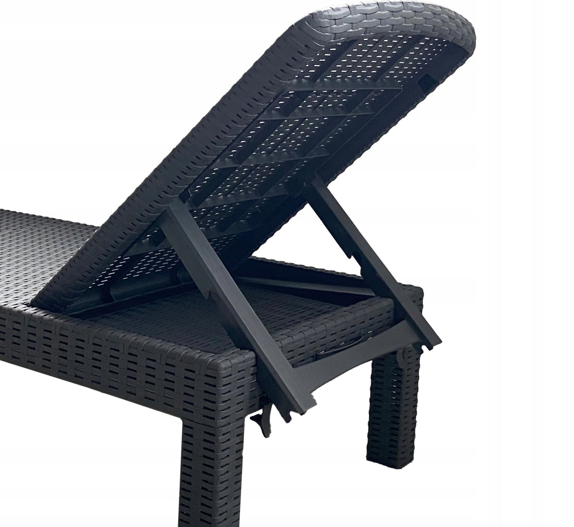 Sezlong pliabil tip valiza, 3 pozitii reglare, structura usoara pentru transport, 186x60x30 cm, gri
