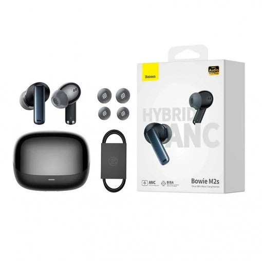 CASTI Baseus Bowie M2S, pt smartphone, wireless TWS, bluetooth 5.3, microfon pe casca, negru "NGTW350101" - 6932172626075