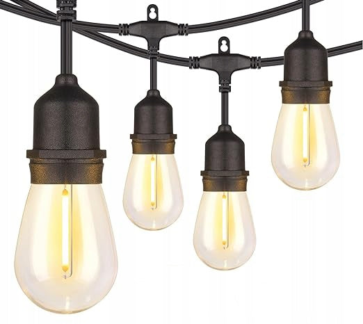 Ghirlanda luminoasa decorativa pentru exterior, alimentare la priza, 10 metri, 10 becuri LED cu iluminare calda 3000K, IP 44