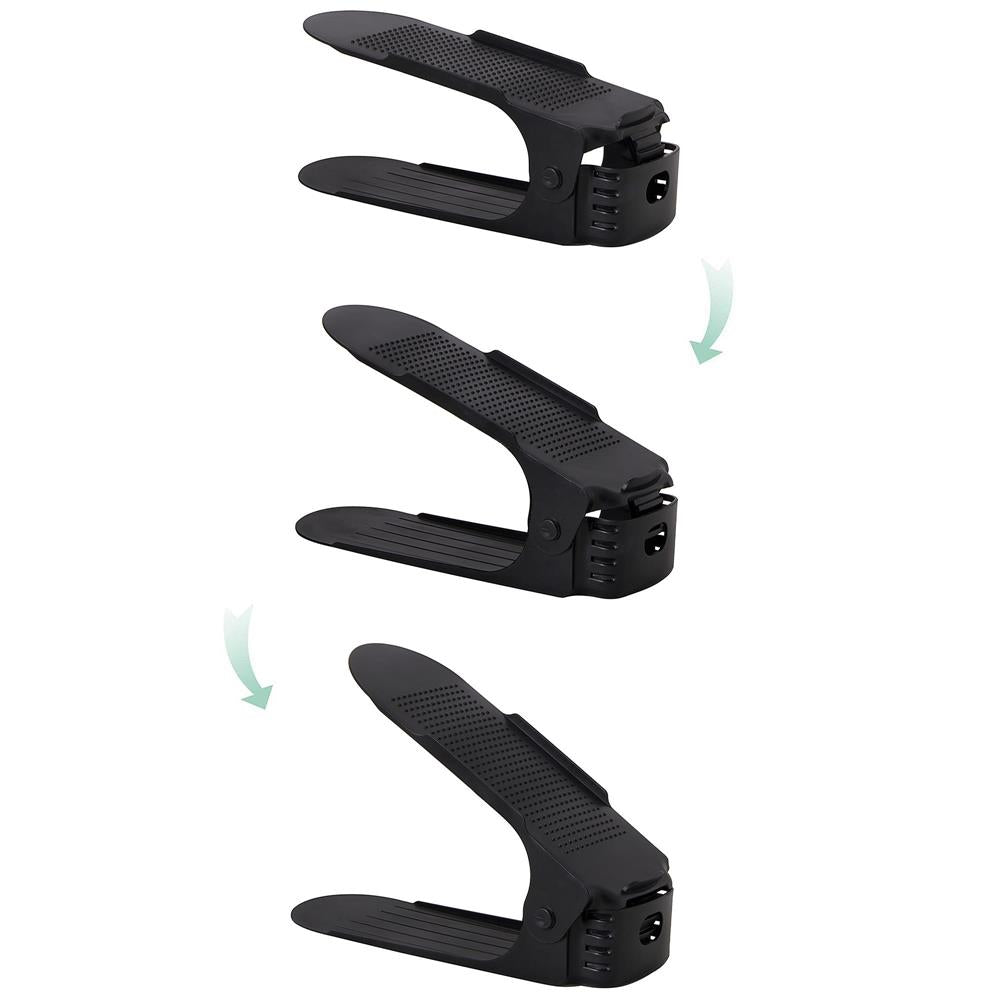 (DL) Set 10 organizatoare pentru pantofi regalabile, plastic, culoare negru