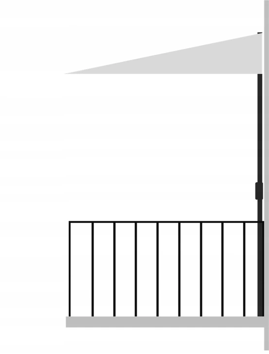 Umbrela de balcon pentru perete, jumatate, cu manivela, 270cm, bej