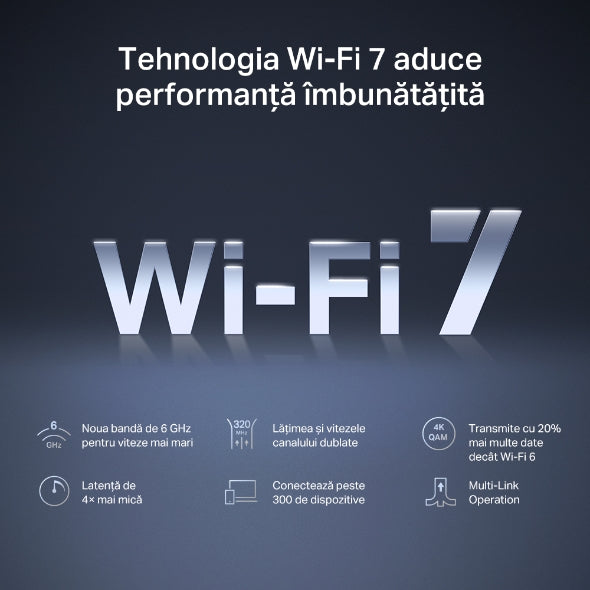ROUTER MERCUSYS, BE9300, 1× 2.5 Gbps WAN port and 3× 2.5 Gbps LAN, Tri-Band 2.4 / 5 /6 Ghz, Wi-Fi 7, 6 x antene externe, "MR47BE"
