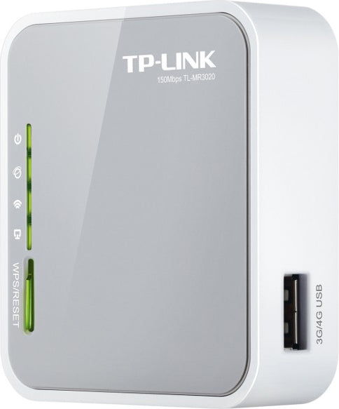 ROUTER TP-LINK wireless. portabil, 3G 150Mbps, 1 port WAN/LAN, compatibil UMTS/HSPA/EVDO, 3G USB modem, 2.4GHz, 802.11n/g/b, TL-MR3020