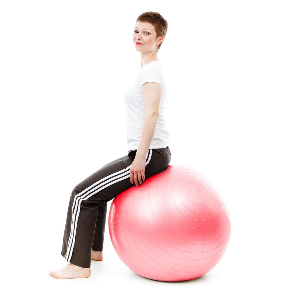 Minge pentru fitness sau yoga 75 cm, pompa inclusa, roz