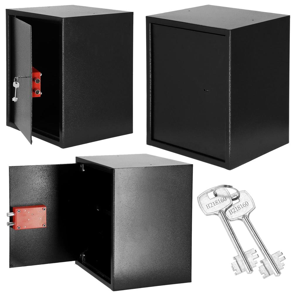 Seif standard cu cheie, 360x450x315 mm, Otel, Negru