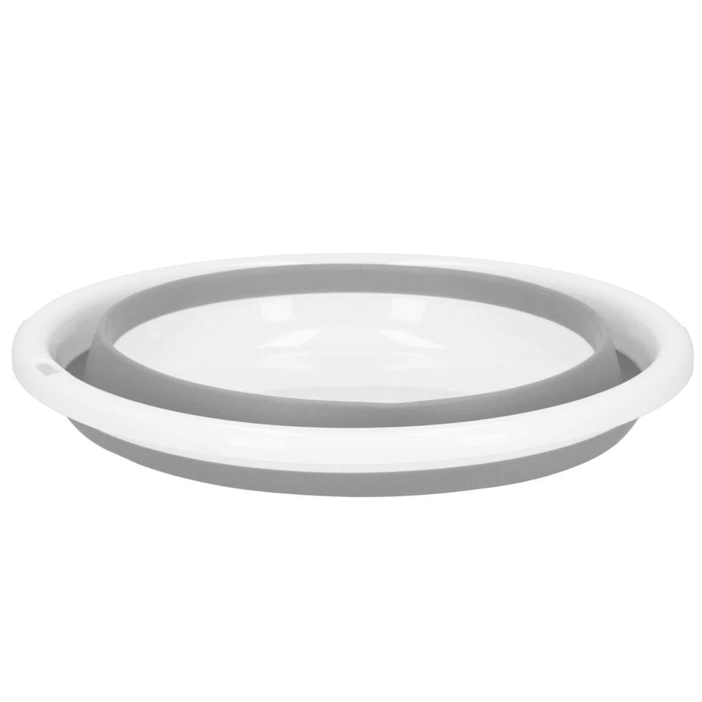 Lighean pliabil, rotund, din plastic si silicon, 37x15cm, 9litri, gri - 5