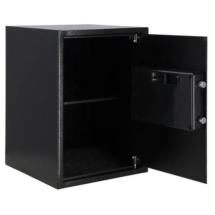 Seif electronic standard cu cifru si cheie, 350x500x360 mm, Otel, Negru