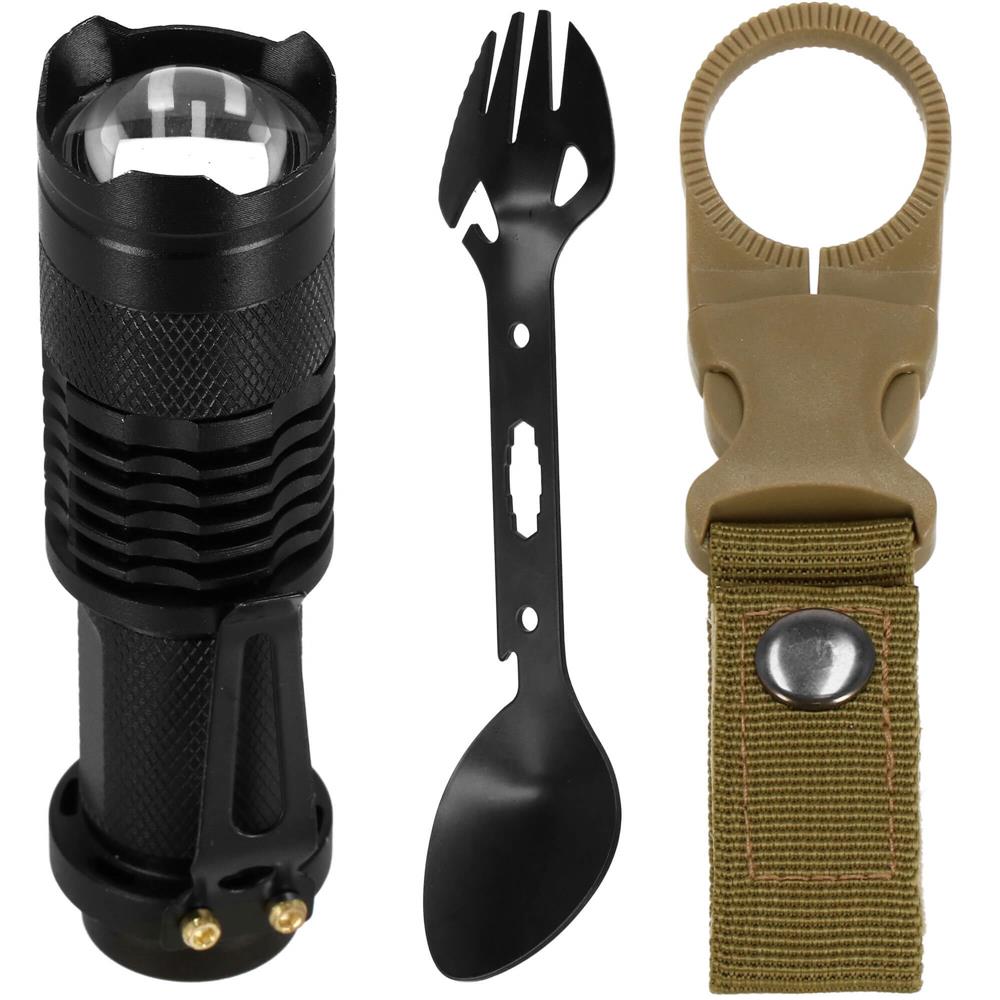 Kit de supravietuire turistic multifunctional camping, vanatoare, pescuit, 21 piese