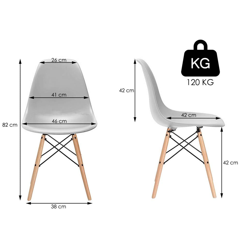 Set 4 scaune dining Scandinav pentru bucatarie, 38x42x82cm, negru