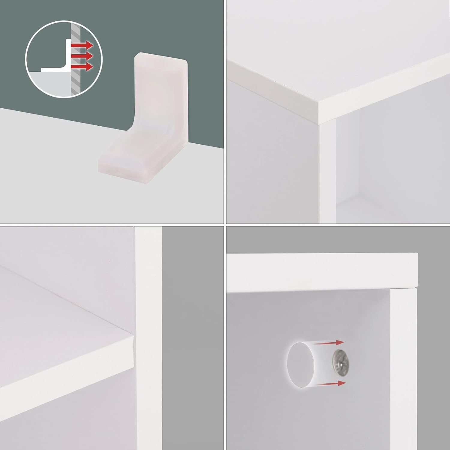 VASAGLE Biblioteca, raft cu 8 unitati de depozitare, pentru living, din lemn, 30x130x66cm, alb