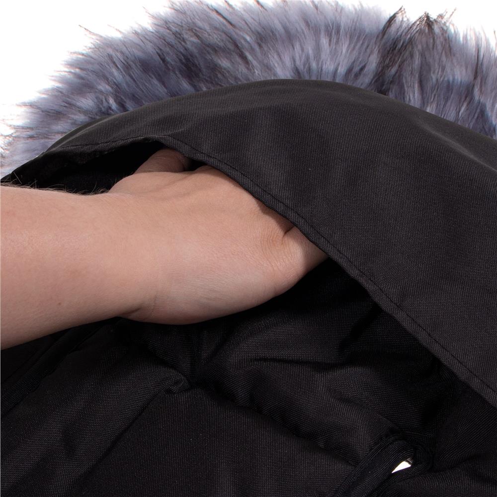 Sac iarna de bebelusi pentru carucior, marime universala, cu gluga, 90x45cm, negru