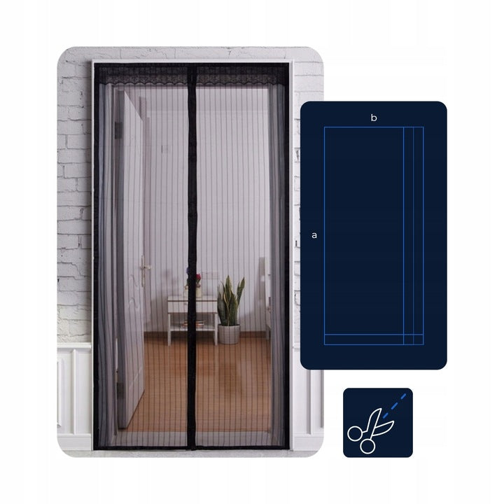 Plasa anti-insecte, cu inchidere magnetica, latime 80-100cm, inaltime 210-220cm, negru