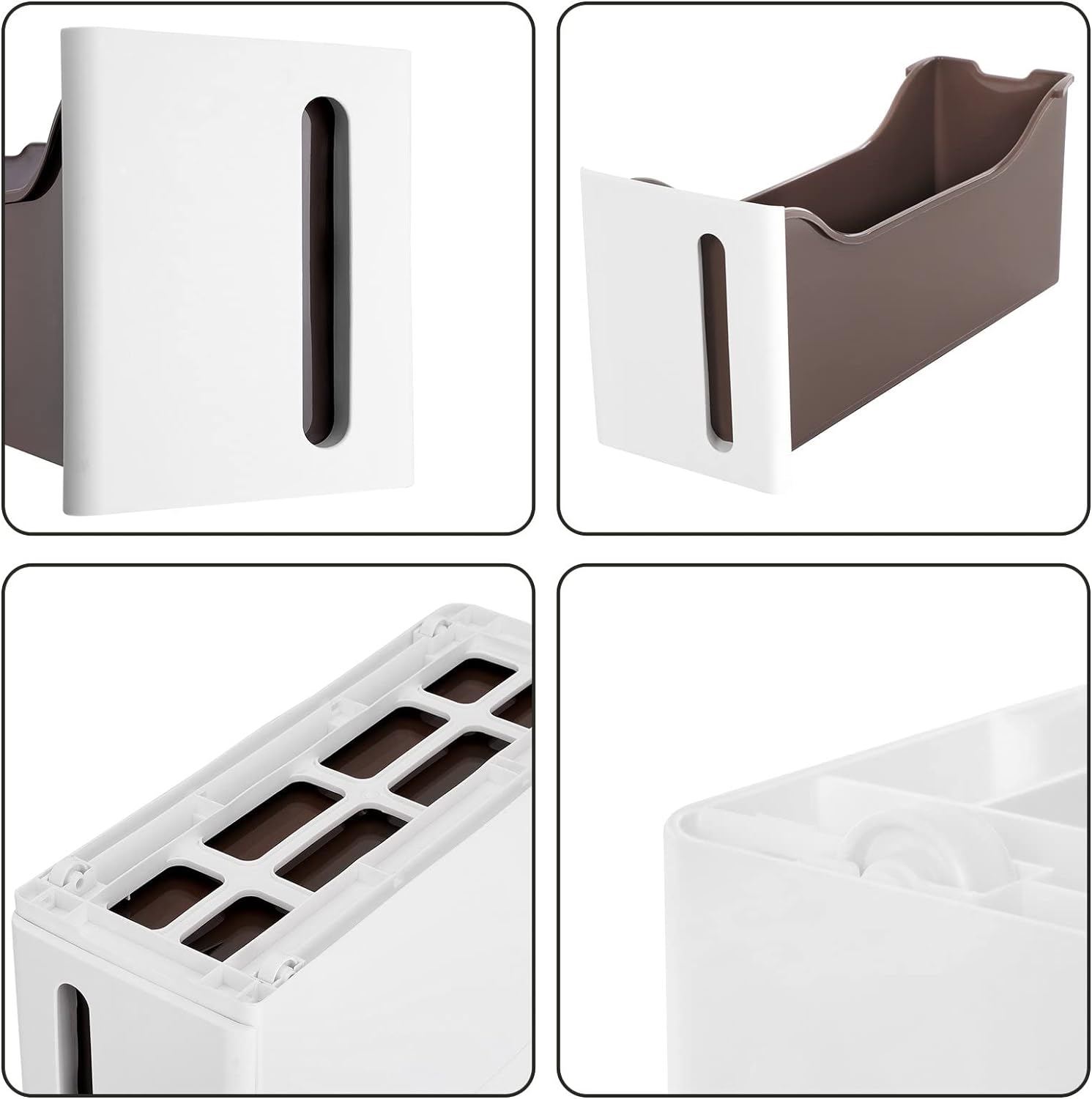 SONGMICS Dulap de depozitare pe roti, pentru bucatarie sau baie, din plastic, cu 4 nivele, 45x17x84cm, alb