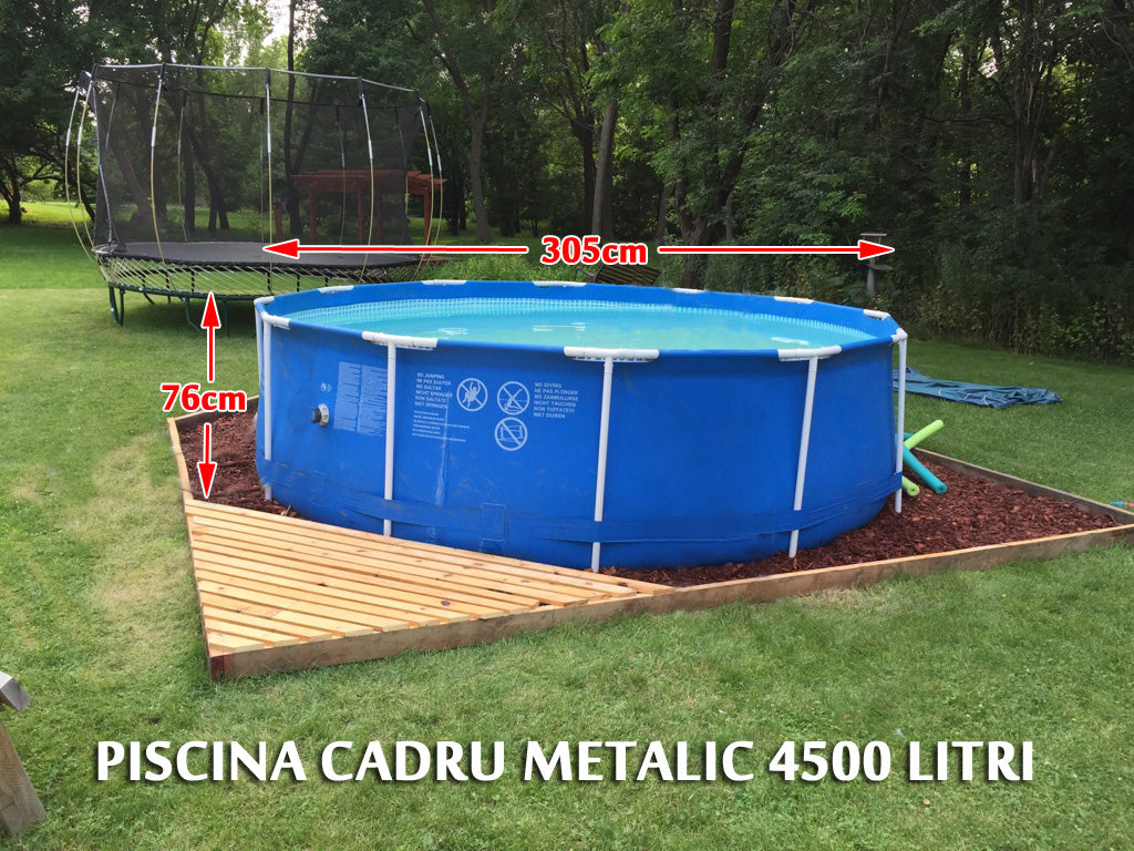 Piscina cadru metalic Intex, 305x76 cm, 4500 litri, rotunda, cu pompa de filtrare