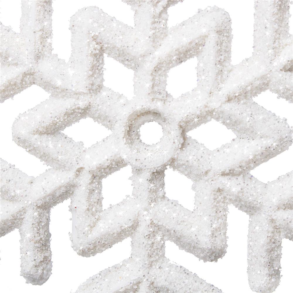 Decoratiune brad fulg de zapada, set 3 bucati, 8cm, alb