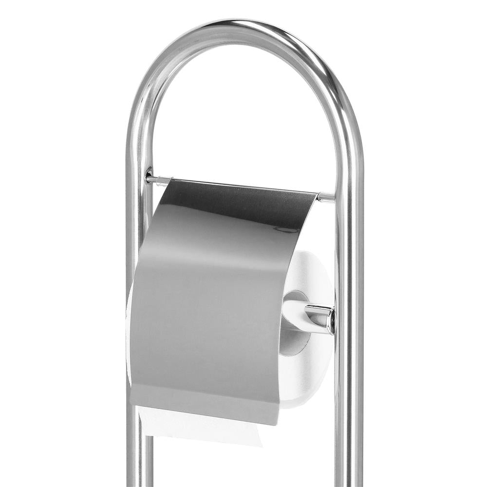 Stand cu perie WC si suport hartie igienica, inox, 80cm, argintiu cromat