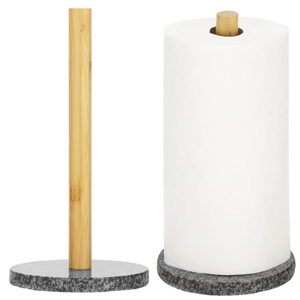 Suport prosoape de bucatarie din bambus cu suport de granit, 29cm