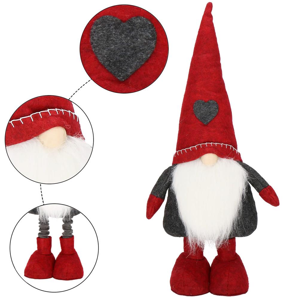 Figurina Craciun, Spiridus, picioare telescopice, inaltime extensibila 51-70cm