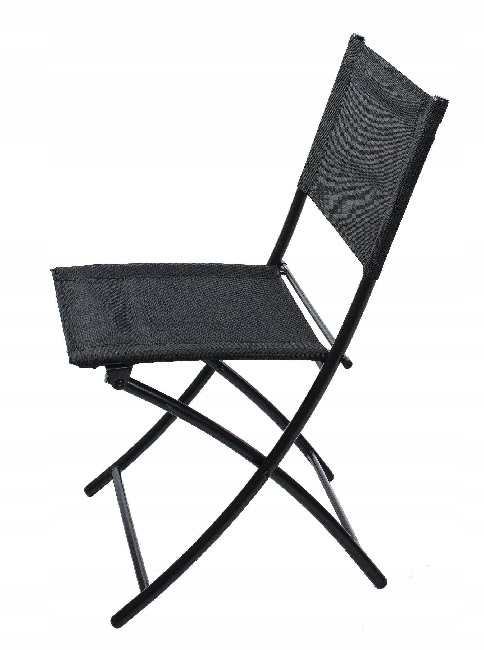 Set mobilier gradina sau balcon, masa semirotund sticla cu 2 scaune pliabile, gri