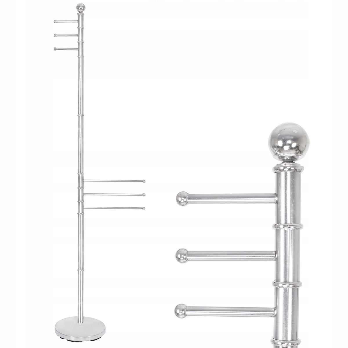 Suport cuier Sersimo pentru prosoape sau haine cu 6 brate, inaltime 176cm, cromat