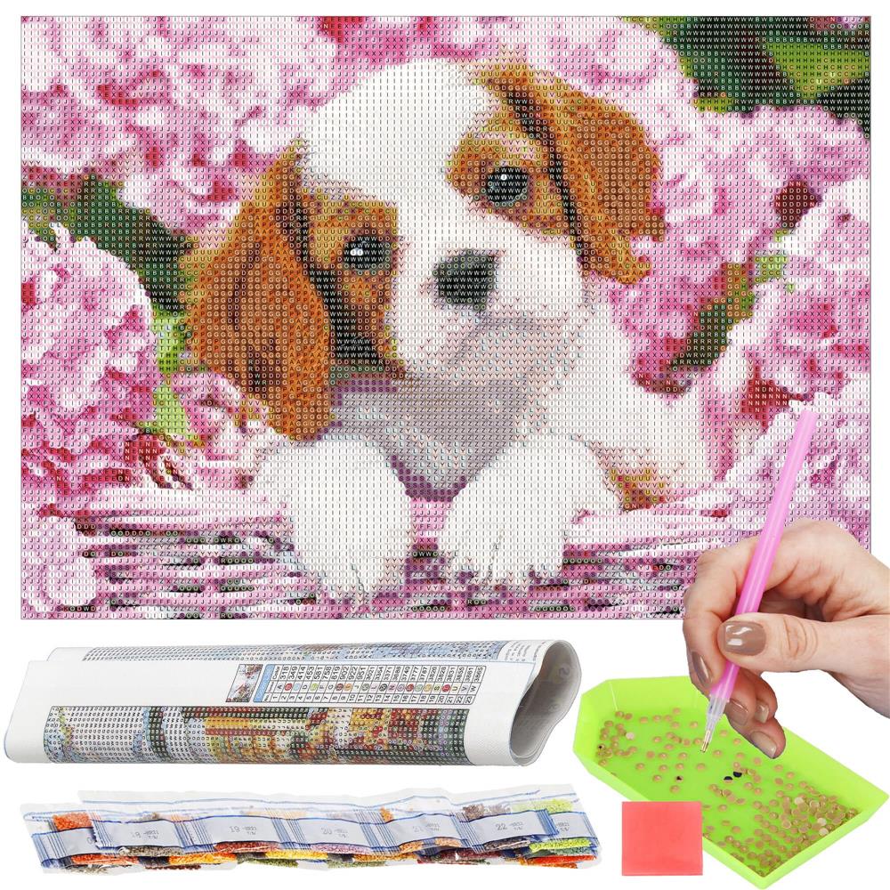Set de broderie cu diamante 5D, 30x40cm, model Catel