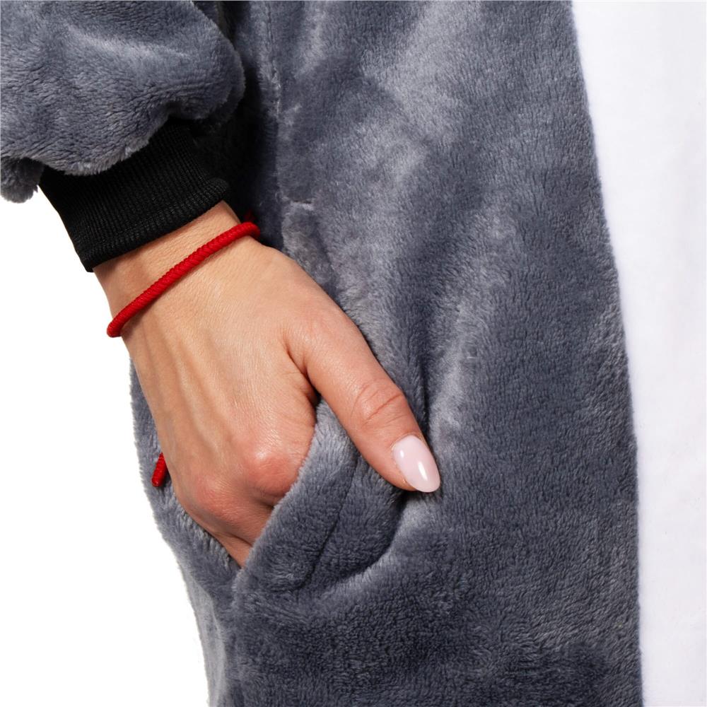 Pijama tip salopeta pentru adulti, model Lemur, marime M