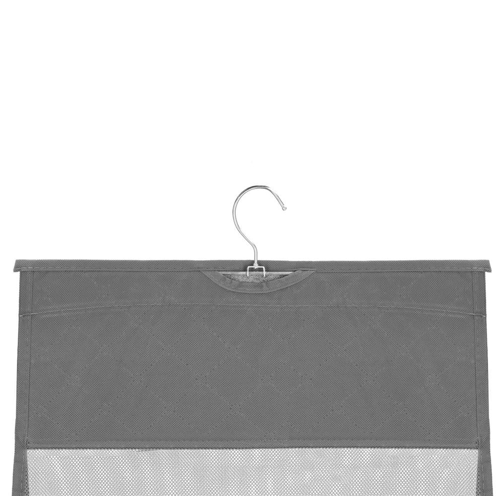 Organizator dulap posete Sersimo, 3 compartimente, textil, gri