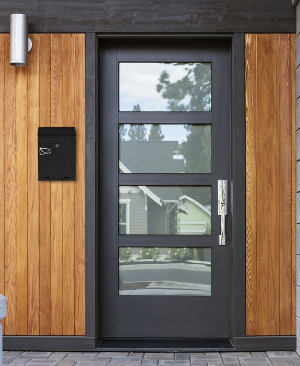 Cutie postala de exterior, pentru gard sau perete, din otel zincat, cu incuietoare, 26x6x19cm, gri inchis